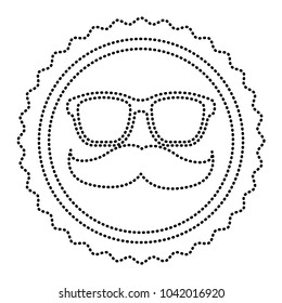 vintage label mustache glasses hipster