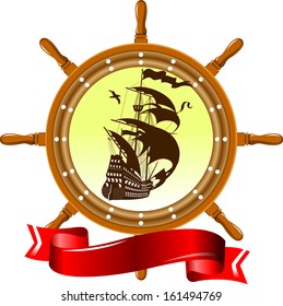 Vintage label with a nautical theme, vector and illustration