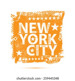 Vintage label with New York City monogram. T-Shirt Print