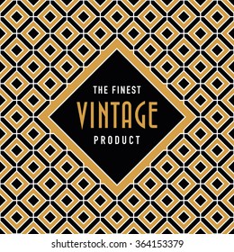 Vintage label on seamless vintage background texture pattern 