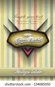 vintage label on striped background