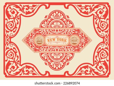 Vintage label. organized by layers