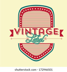 vintage label over cream background vector illustration