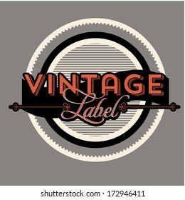 vintage label over gray  background vector illustration