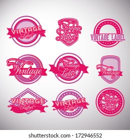 vintage label over gray background vector illustration