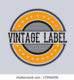 vintage label over gray background vector illustration