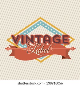 Vintage label over grunge background vector illustration