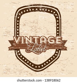 Vintage label over grunge background vector illustration