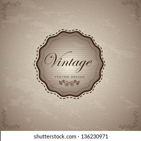 Vintage label over old background vector illustration