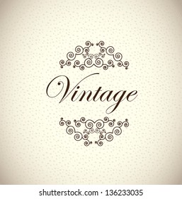 Vintage label over old background vector illustration