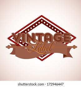 vintage label over pink background vector illustration