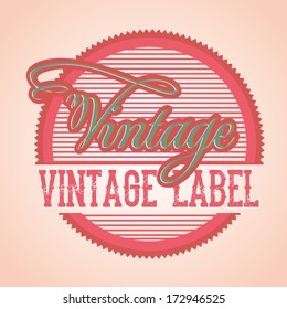 vintage label over pink background vector illustration