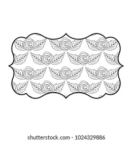 vintage label with pattern delicate seamless flower leaves