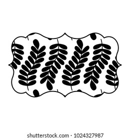 vintage label with pattern seamless branch spring natural