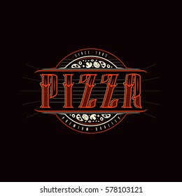 Vintage label for pizza