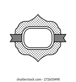 Vintage label with polka dot pattern - icon
