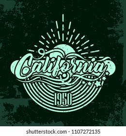 Vintage label print concept. Vector illustration design for t-shirt and printing.