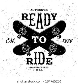 vintage label  Ready To Ride ( T-Shirt Print )