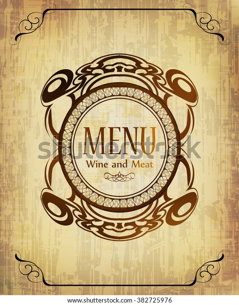 Vintage label restaurant\
menu background