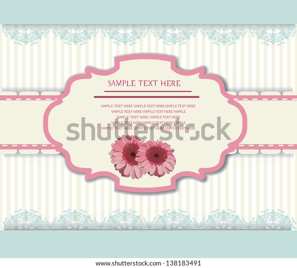 vintage label retro\
colors with flowers