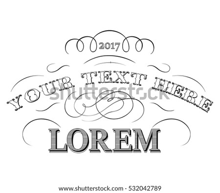 Vintage label with retro styled design, vector illustration on white background