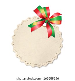 Vintage Label With Ribbon, With Gradient Mesh, Vector Illustration