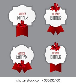 Vintage Label with Ribbon Vector Illustration EPS10