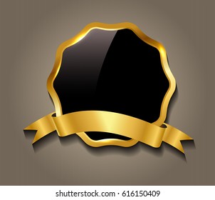 Vintage label with ribbon.Vector illustration.