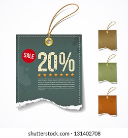 Vintage Label ripped paper sale for business design background, vector illustration