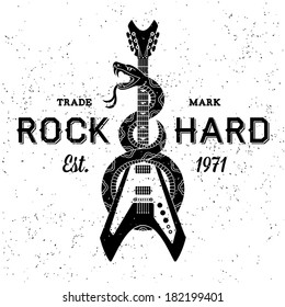 vintage label "rock hard" ( T-Shirt Print )