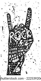 Vintage Label, Rock and Roll Style. Typography Elements.