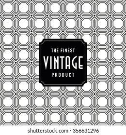 Vintage label with seamless pattern background. Ideal for packaging designs.