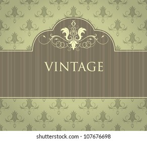 Vintage Label, with seamless wallpaper