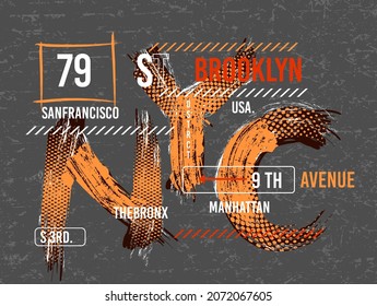 Vintage label set, athletic sport typography for t-shirt print. Varsity style. T-shirt graphic. Vector eps10