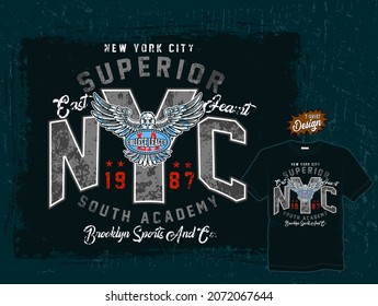 Vintage label set, athletic sport typography for t-shirt print. Varsity style. T-shirt graphic. Vector eps10