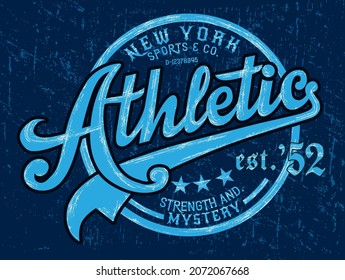 Vintage label set, athletic sport typography for t-shirt print. Varsity style. T-shirt graphic. Vector eps10