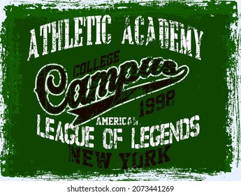 Vintage label set, athletic sport typography for t-shirt print. Varsity style. T-shirt graphic. Vector eps10