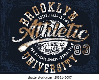 Vintage label set, athletic sport typography for t-shirt print. Varsity style. T-shirt graphic. Vector eps10