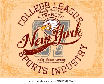 Vintage label set, athletic sport typography for t-shirt print. Varsity style. T-shirt graphic. Vector eps10