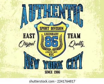 Vintage label set, athletic sport typography for t-shirt print. Varsity style. T-shirt graphic. Vector eps10