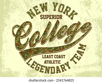 Vintage label set, athletic sport typography for t-shirt print. Varsity style. T-shirt graphic. Vector eps10