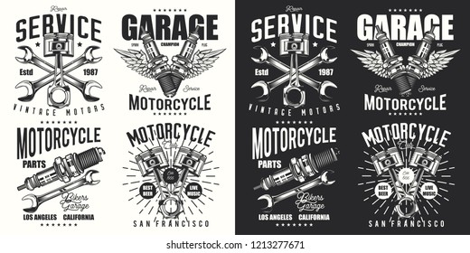 Vintage label set with inscription composition on dark and white background. T-shirt design.