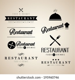 vintage Label set for restaurant menu design