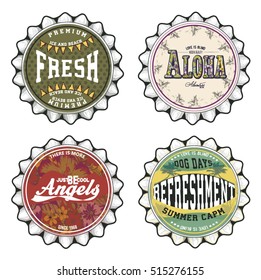 vintage label set with tropical slogans