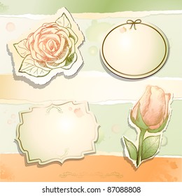 Vintage label set, vector illustration