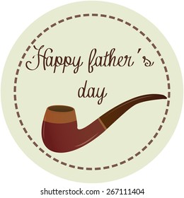 Vintage label with some elements for father's day. Vector illustration