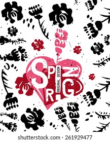 Vintage Label Spring Style. Typography vector Elements.