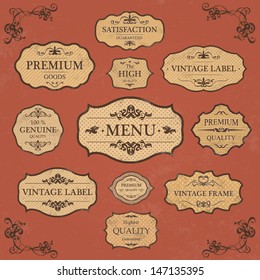 Vintage Label Style Collection / Floral Page Elements