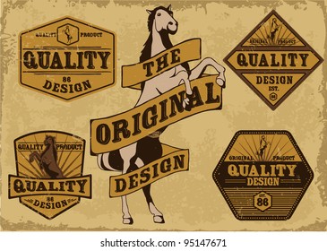 vintage label style collection set
