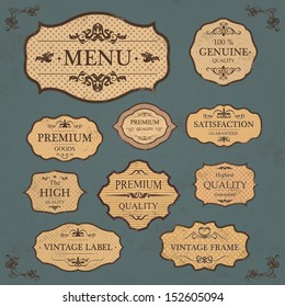 Vintage Label Style Frame Collection / Floral Page Elements